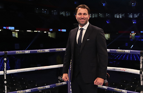 Sports promoter Eddie Hearn in boxing ring