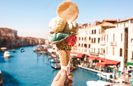 Gelato cone in Venice, Italy